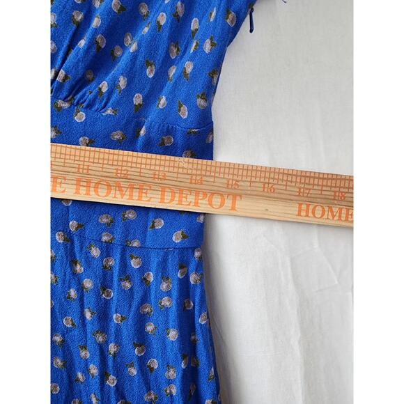 Free People Mia Jumpsuit In Blue Women's Size 10 Wide Leg As Seen On Tv Blogger - Picture 10 of 12